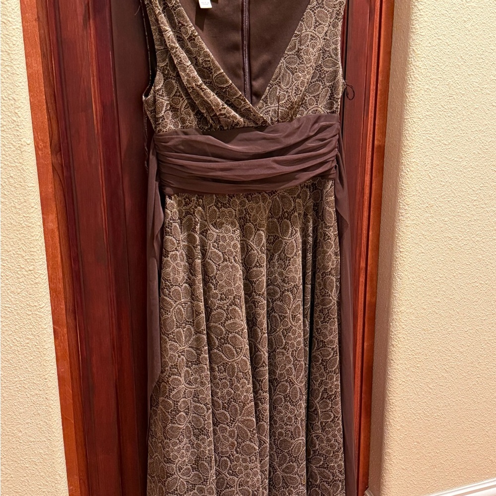 London Times Red Ruched Maxi Dress V-Neck Sleeveless